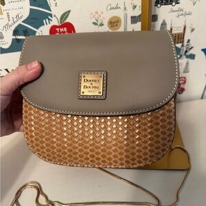 Dooney & Bourke Gray and Tan Crossbody Bag